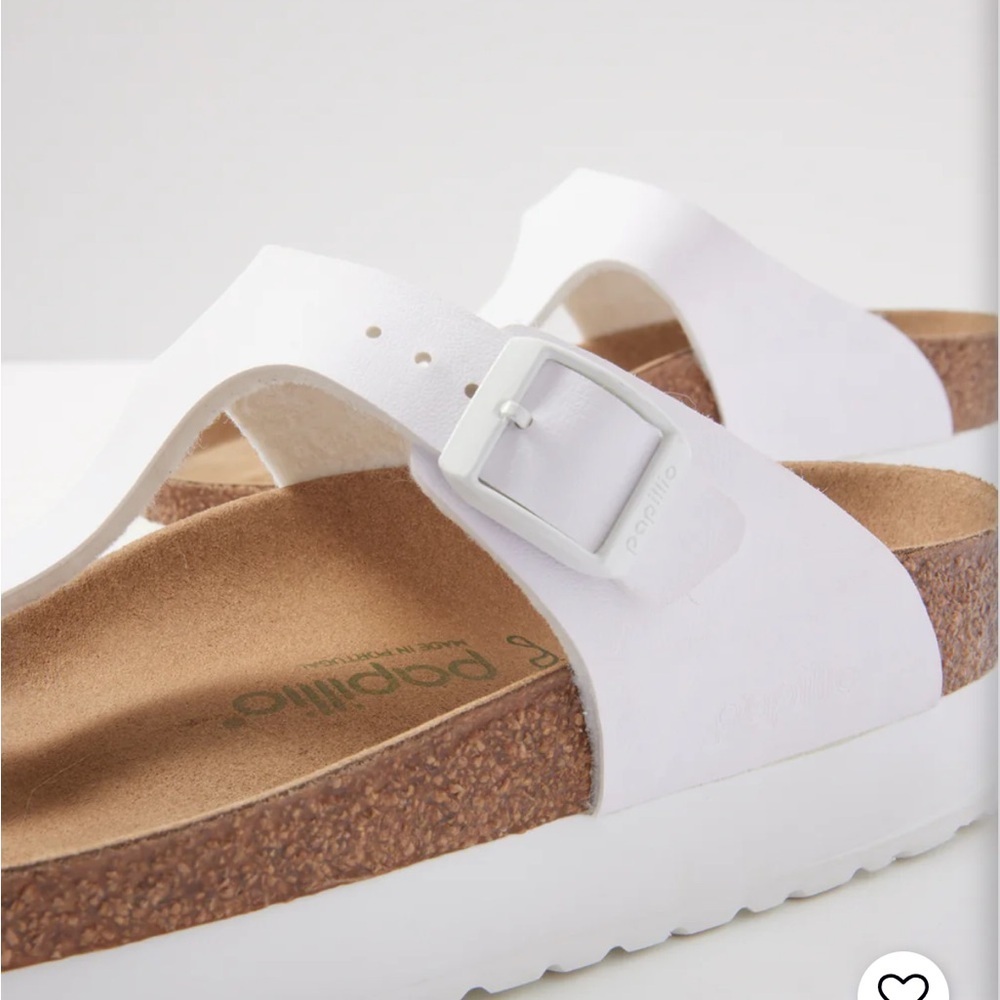 Papillio White Cork Footbed Thong Sandals with Buckle - Picture 2 of 10